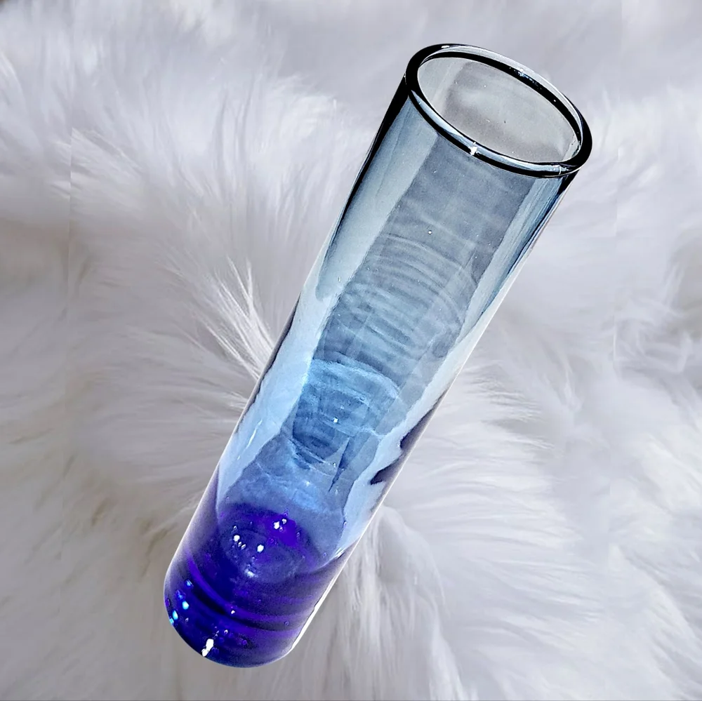 Libbey Blue Ombre Tall Glass Vase